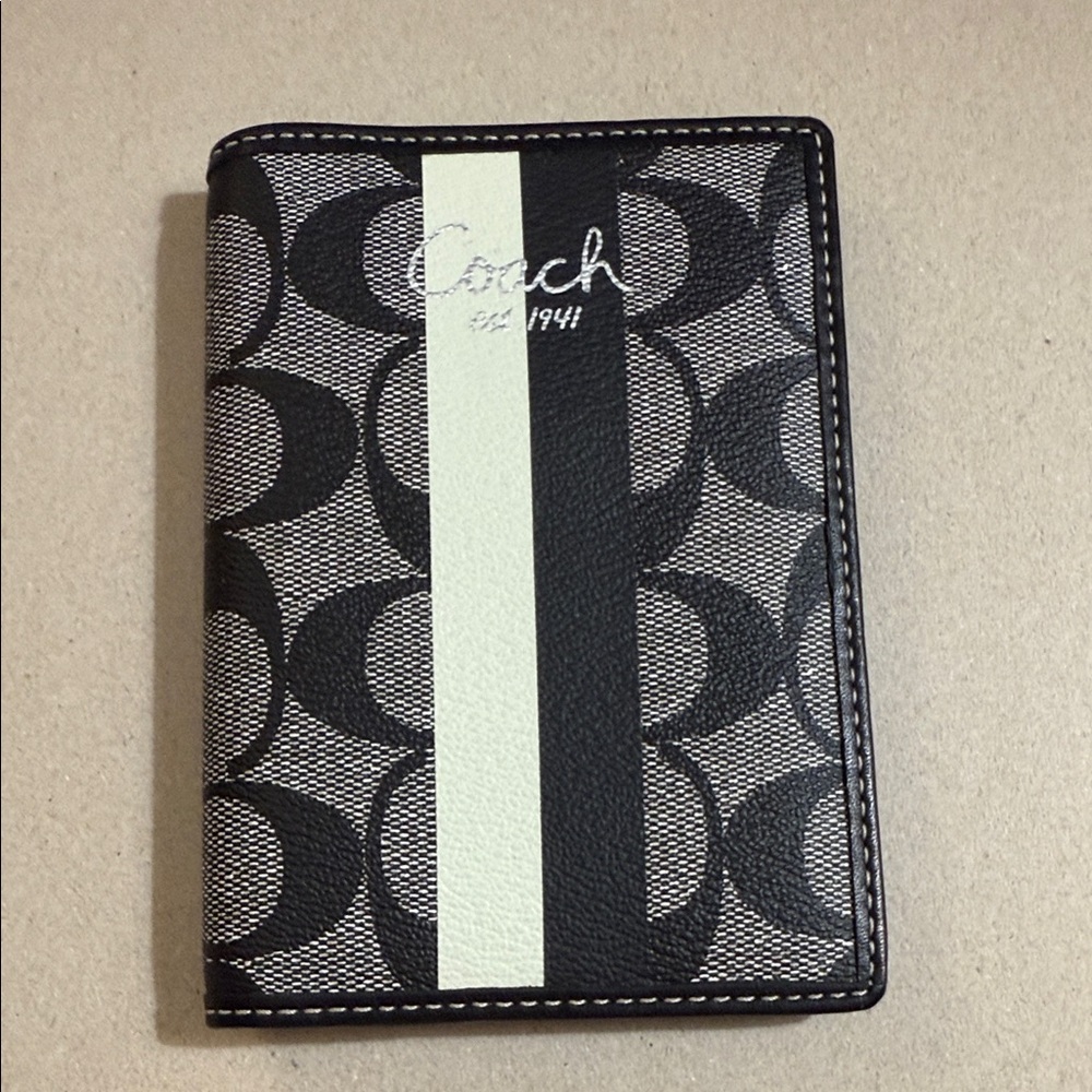 Coach Black and White passport & Card Holder